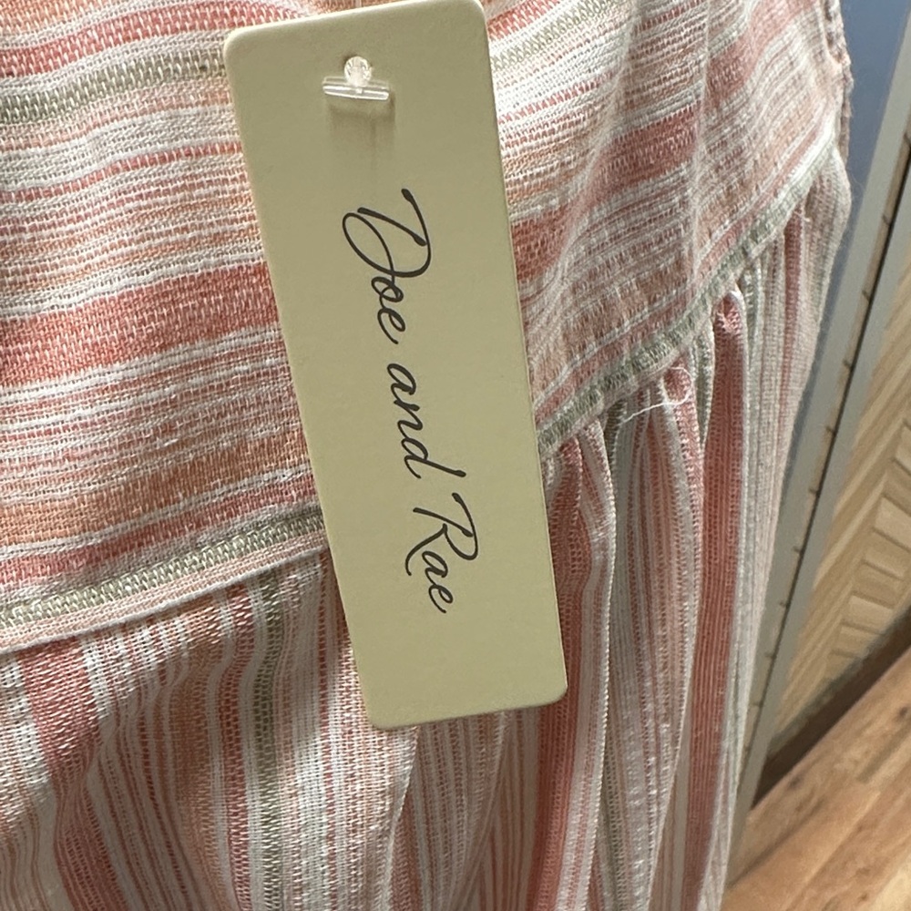 Doe & Rae Pink Striped Button-Front Blouse - Picture 2 of 6